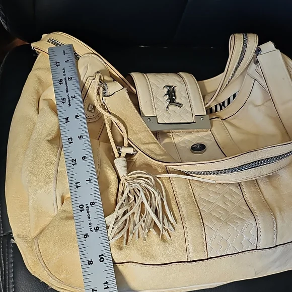 L.A.M.B. Pale Yellow Leather Bag - Picture 7 of 11
